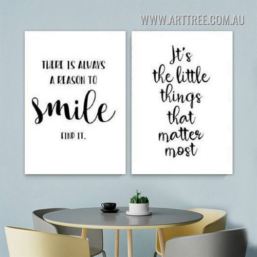 The Little Things Quotes Painting Image Framed Minimalist 2 Piece Modern Canvas Print for Room Wall Tracery