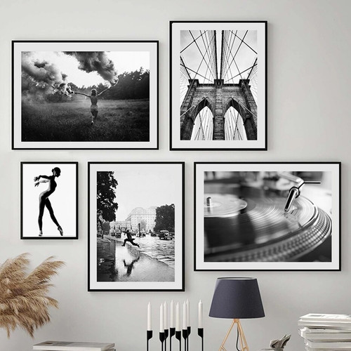 Faith Jumping Player Abstract Cheap 5 Multi Panel Retro Wall Art Photograph Figure Canvas Print for Room Assortment