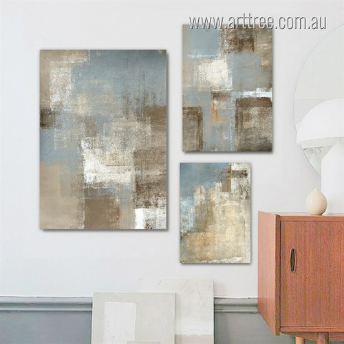 Sinuate Mackles Vintage Photograph Abstract Stretched 3 Piece Set Canvas Print for Room Wall Artwork Onlay
