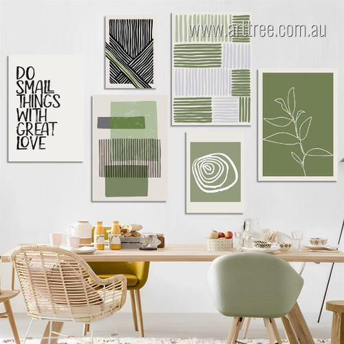 Do Small Things With Great Love Abstract Modern Photograph Quotes Rolled Stretched 6 Piece Set Canvas Print Art for Room Wall Adornment