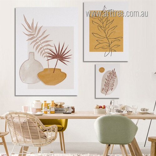 Foliage Crapper Spots Scandi Botanical Rolled Photograph Minimalist 3 Piece Set Canvas Print Australian Wall Painting for Room Ornamentation