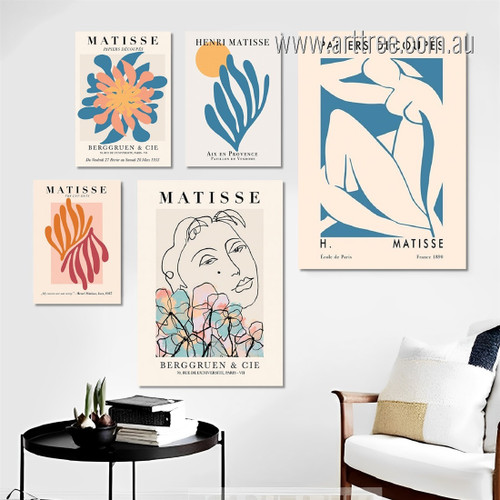 My Curves Are Not Crazy Leaves Scandi Typography Photograph 5 Piece Set Abstract Stretched Rolled Canvas Australian Painting Prints for Room Wall Outfit