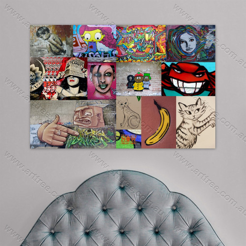 Cat Graffiti Street Art Collage