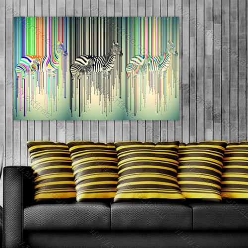 Green Base Abstract Zebra 02