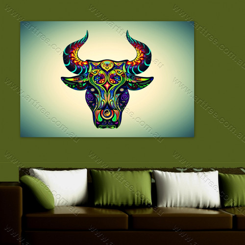 Colorful Bull Art 