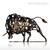 Iron Braided Cattle Metal Sculpture Figurine