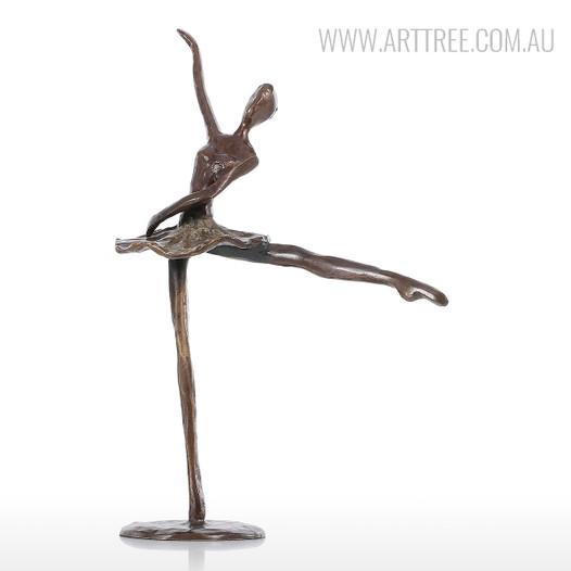 Ballet Dancing Girl A Bronze Sculpture Brown Miniature