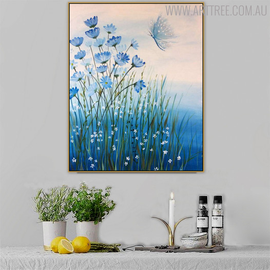 Flowers Modern Floral Handmade Oil Effigy on Canvas for Living Room Wall Getup