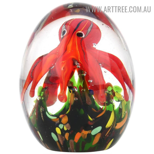Octopus Water Animal Glass Handmade Sculpture for Sale