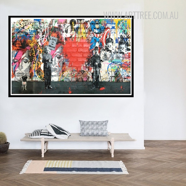 Captain America Charlie Chaplin Style Street Art