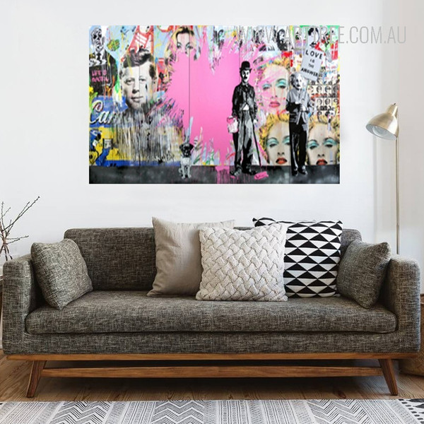 Marilyn Monroe Charlie Chaplin Style Street Art