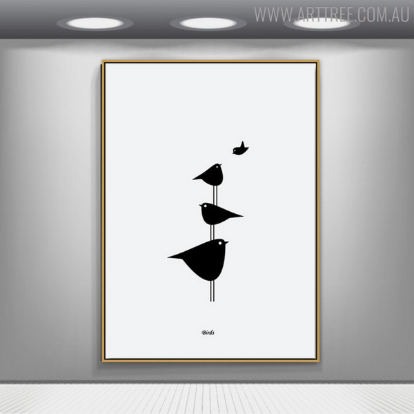 Birds Groups Minimalist Painting Print for Wall Art Decor