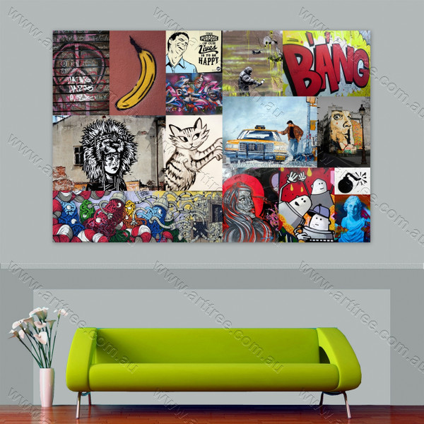 Taxi Urban Graffiti Collage