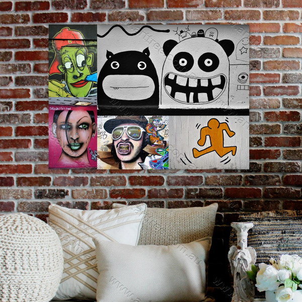 Green Hat Boy Urban Graffiti Collage