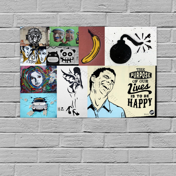 Black Bomb Urban Graffiti Collage