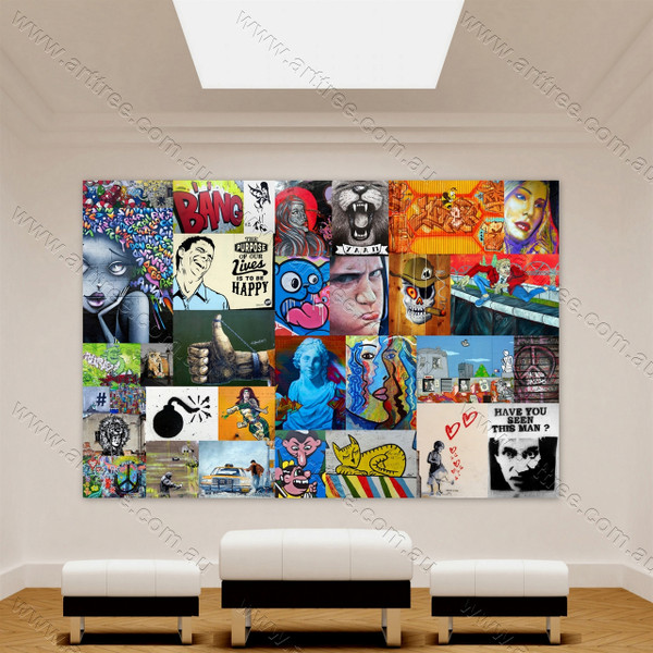 Live Upside Down Graffiti Collage