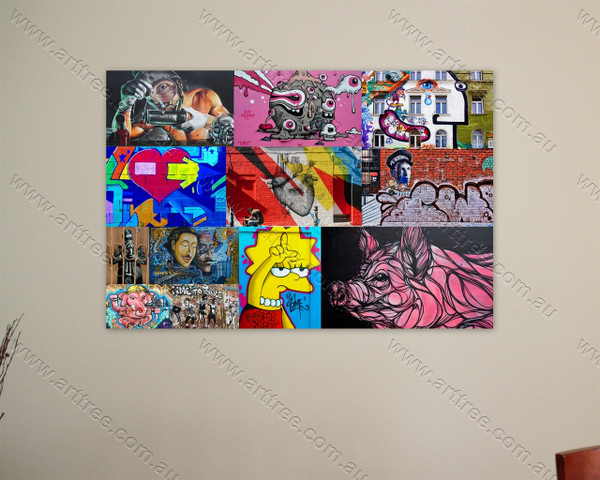 Pig Urban Graffiti Collage