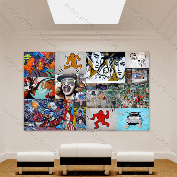 Peace and Freedom Graffiti Street Art Collage