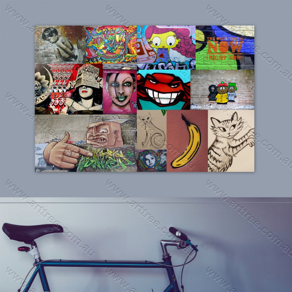 Right Now Graffiti Street Art Collage