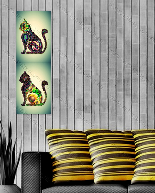 Yellow Floral Cat Design