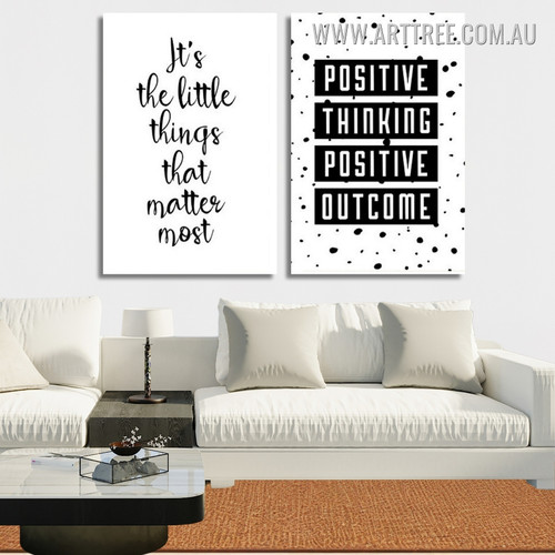 Positive Thinking Smile Quote Framed Two Piece Wall Art - arttree.com.au