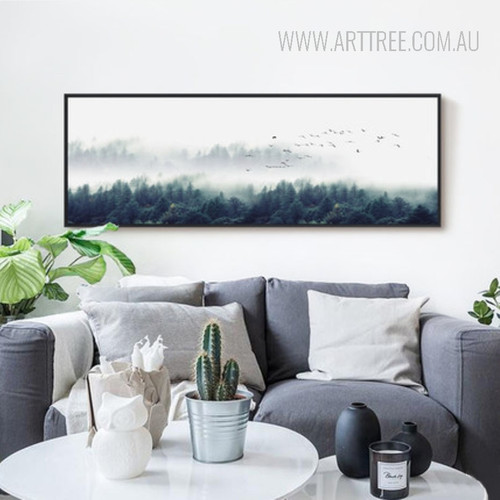 Fog Birds Forest Landscape - arttree.com.au