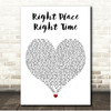 Stereophonics Right Place Right Time White Heart Song Lyric Print
