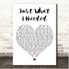 The Cars Just What I Needed White Heart Song Lyric Print