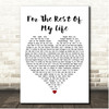 Brian McKnight For The Rest Of My Life White Heart Song Lyric Print