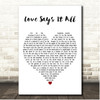 Corey Smith Love Says It All White Heart Song Lyric Print