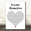 Culture Club Karma Chameleon White Heart Song Lyric Print