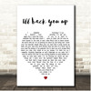 Dave Matthews band I'll back you up White Heart Song Lyric Print