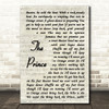 Madness The Prince Vintage Script Song Lyric Quote Print