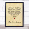 Maria McKee Show Me Heaven Vintage Heart Song Lyric Quote Print