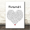 Embrace Fireworks White Heart Song Lyric Print