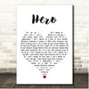 Family Of The Year Hero White Heart Song Lyric Print