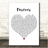 Forever Damage White Heart Song Lyric Print