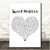 Allman Brothers Sweet Melissa White Heart Song Lyric Print
