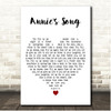 Glen Campbell Annies Song White Heart Song Lyric Print
