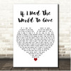 Grateful Dead If I Had The World To Give White Heart Song Lyric Print