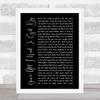 Marvin Gaye You're All I Need To Get By Black Script Song Lyric Print