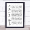 Marvin Gaye You're All I Need To Get By White Script Song Lyric Print