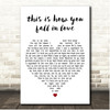 Jeremy Zucker & Chelsea Cutler this is how you fall in love White Heart Song Lyric Print