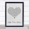 Massive Attack Safe From Harm Grey Heart Song Lyric Quote Print