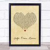 Massive Attack Safe From Harm Vintage Heart Song Lyric Quote Print