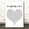 JLS Everybody in Love White Heart Song Lyric Print