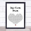 Massive Attack Safe From Harm White Heart Song Lyric Quote Print