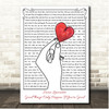 Jason Lancaster Good Things Only Happen If You're Good Line Art Hand & Heart Song Lyric Print