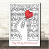 Neil Diamond Play Me Line Art Hand & Heart Song Lyric Print