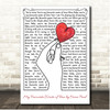 Owen Paul My Favourite Waste of Time Line Art Hand & Heart Song Lyric Print